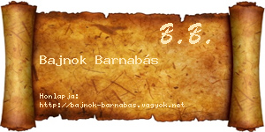 Bajnok Barnabás névjegykártya